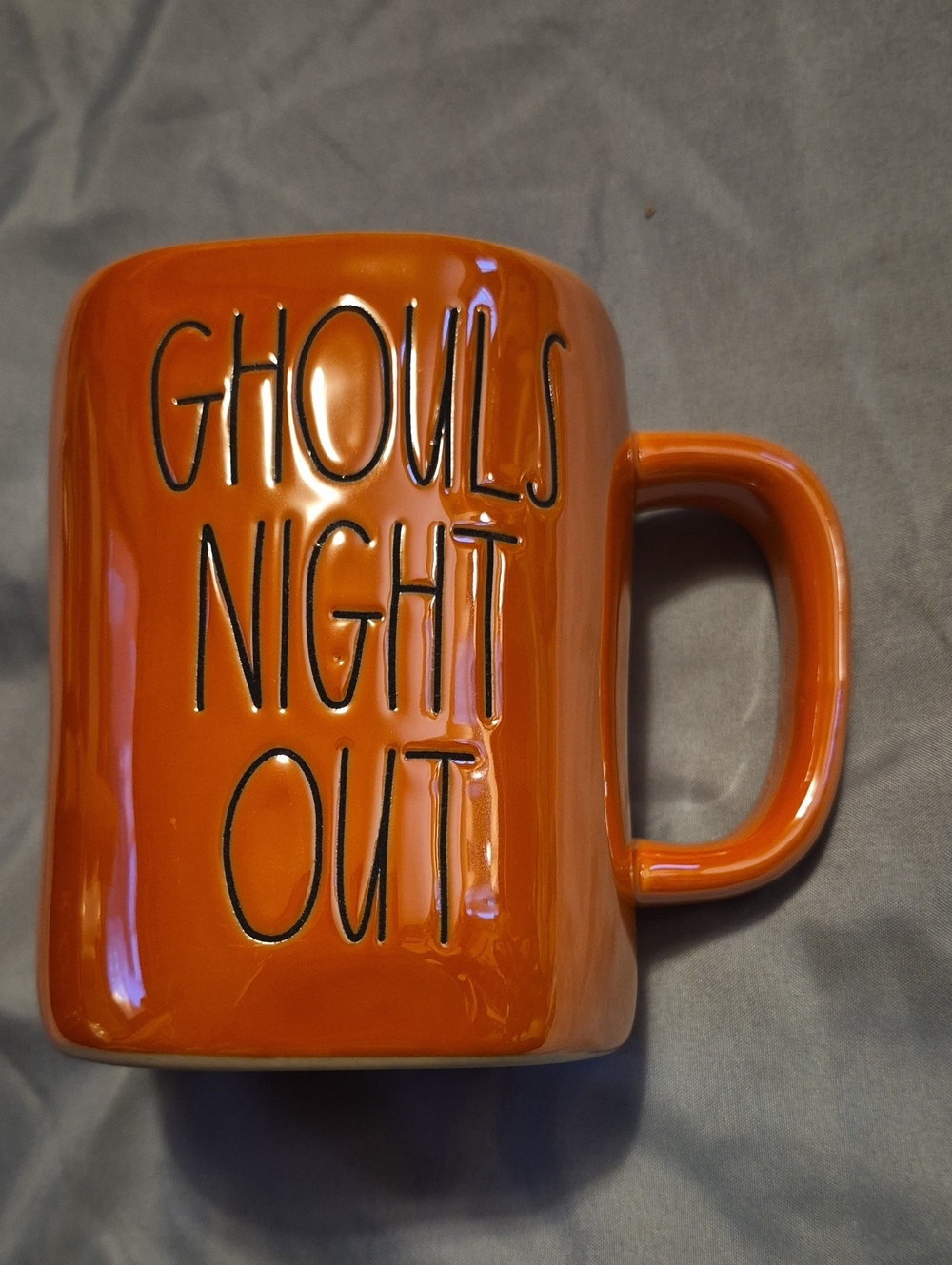 Rae Dunn Orange "Ghouls Night Out" Ceramic Mug